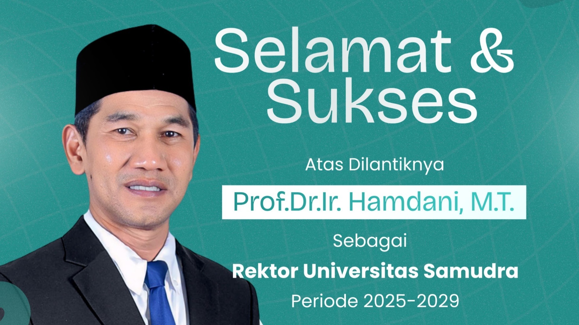 Prof. Dr. Ir. Hamdani, M.T. Resmi Dilantik sebagai Rektor Universitas Samudra Periode 2025–2029